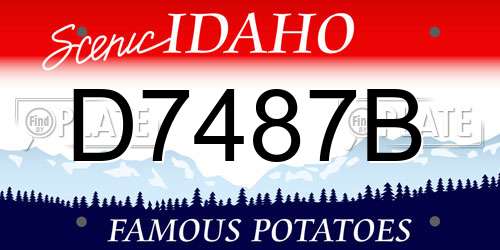 D7487B Idaho License Plate