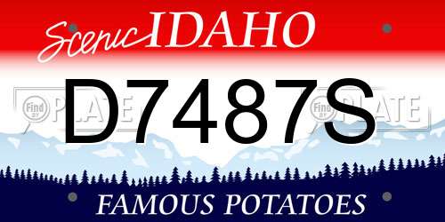 D7487S Idaho License Plate