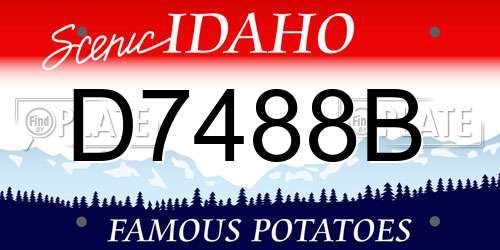 D7488B Idaho License Plate