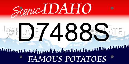 D7488S Idaho License Plate