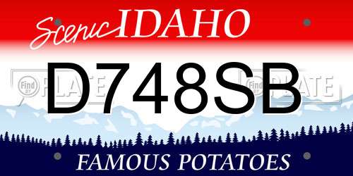 D748SB Idaho License Plate