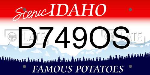 D749OS Idaho License Plate