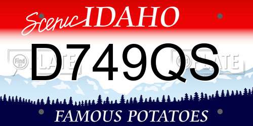 D749QS Idaho License Plate