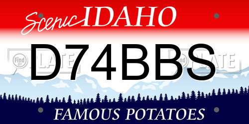 D74BBS Idaho License Plate