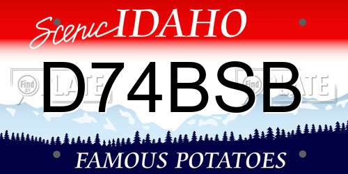 D74BSB Idaho License Plate