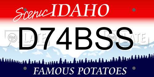 D74BSS Idaho License Plate