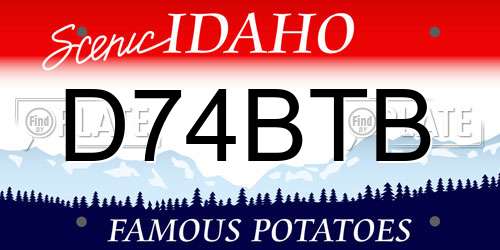 D74BTB Idaho License Plate