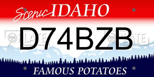 D74BZB Idaho License Plate