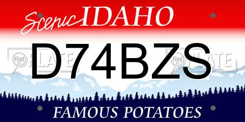D74BZS Idaho License Plate