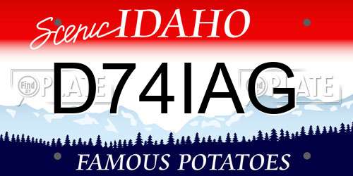 D74IAG Idaho License Plate