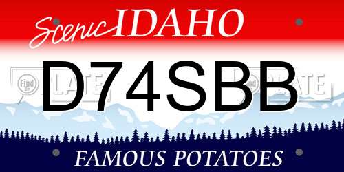 D74SBB Idaho License Plate