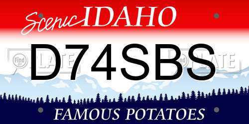 D74SBS Idaho License Plate