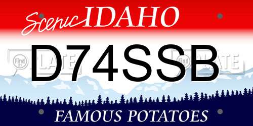 D74SSB Idaho License Plate