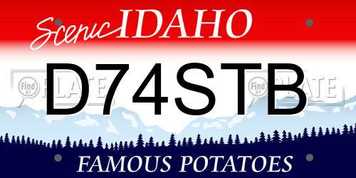 D74STB Idaho License Plate