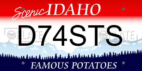D74STS Idaho License Plate