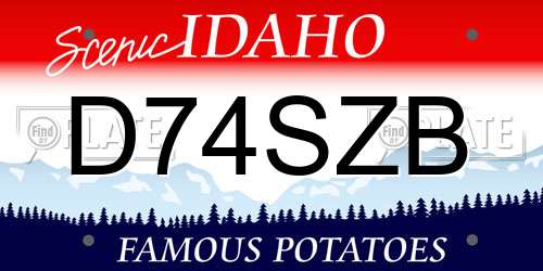 D74SZB Idaho License Plate