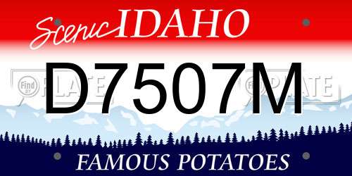 D7507M Idaho License Plate