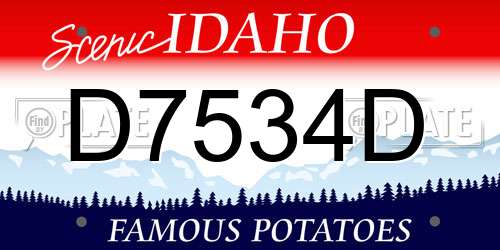 D7534D Idaho License Plate
