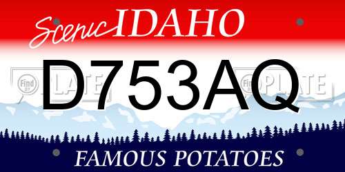 D753AQ Idaho License Plate