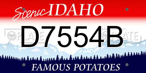 D7554B Idaho License Plate