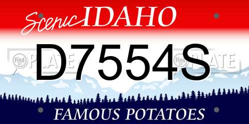 D7554S Idaho License Plate