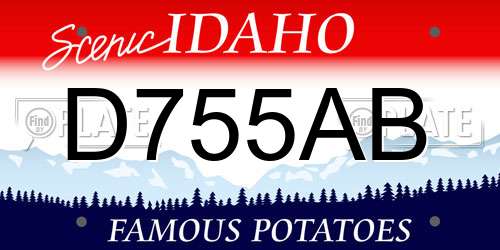 D755AB Idaho License Plate