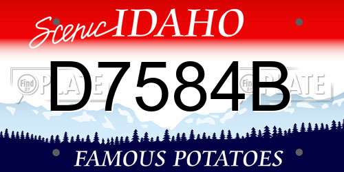 D7584B Idaho License Plate