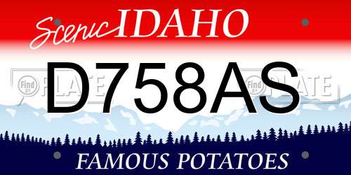 D758AS Idaho License Plate