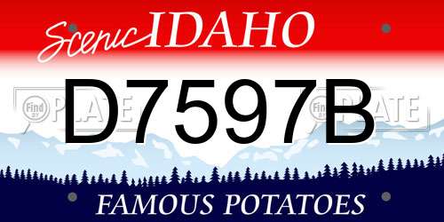 D7597B Idaho License Plate