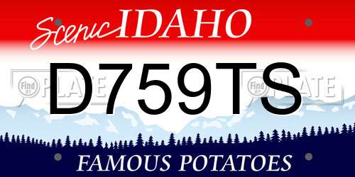D759TS Idaho License Plate