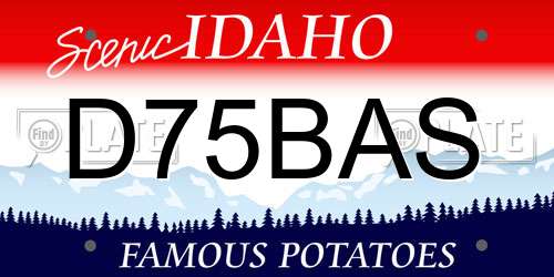 D75BAS Idaho License Plate