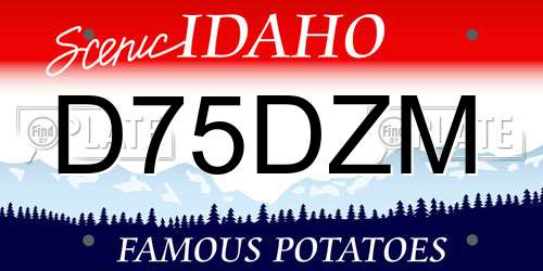 D75DZM Idaho License Plate