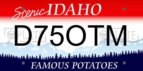 D75OTM Idaho License Plate