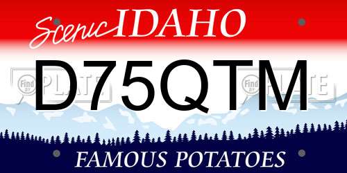 D75QTM Idaho License Plate