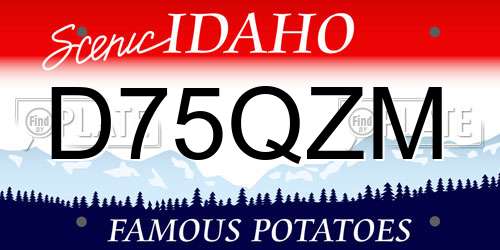 D75QZM Idaho License Plate