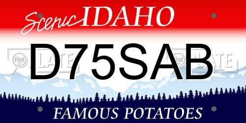 D75SAB Idaho License Plate
