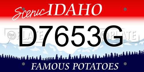 D7653G Idaho License Plate