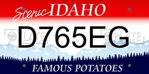 D765EG Idaho License Plate
