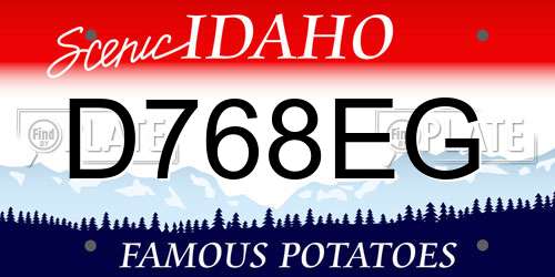 D768EG Idaho License Plate