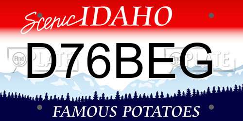 D76BEG Idaho License Plate