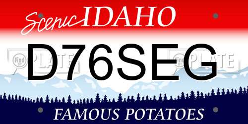 D76SEG Idaho License Plate