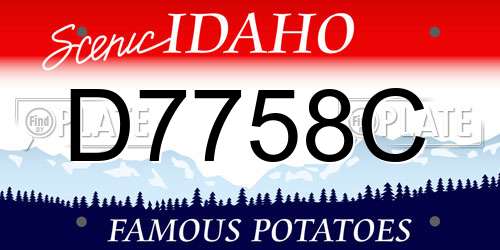 D7758C Idaho License Plate
