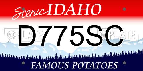 D775SC Idaho License Plate