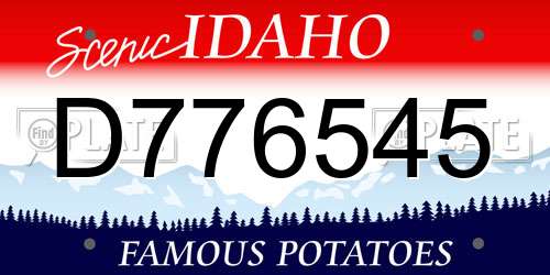 D776545 Idaho License Plate