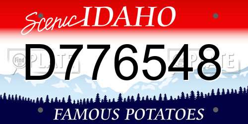 D776548 Idaho License Plate