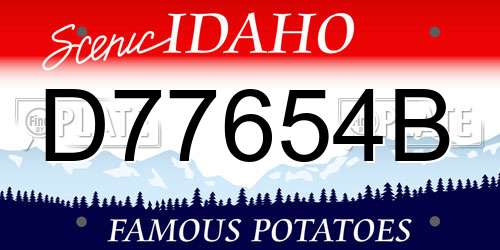 D77654B Idaho License Plate
