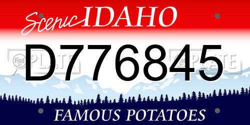 D776845 Idaho License Plate