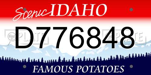 D776848 Idaho License Plate