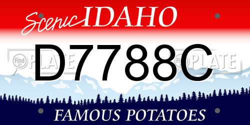 D7788C Idaho License Plate