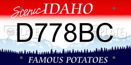 D778BC Idaho License Plate